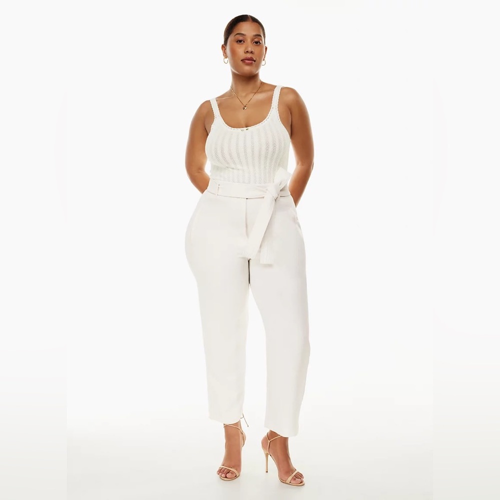Aritzia Tie Front Pants in Light Birch EUC
